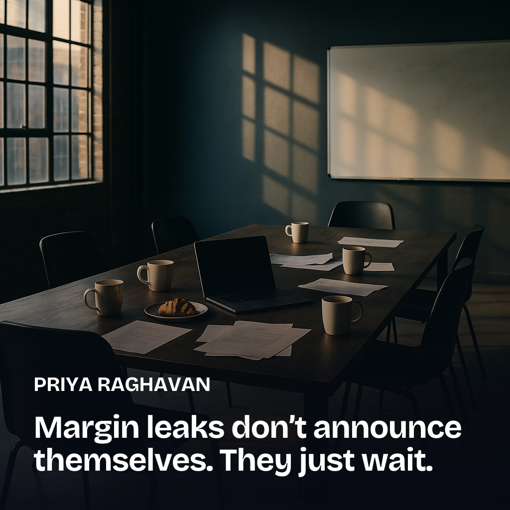 COO campaign — an abandoned meeting room, work left mid-flight.