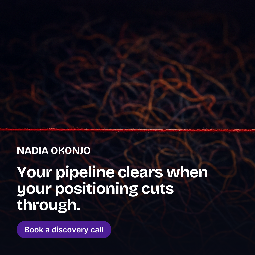 CMO campaign — a tangle of threads with a single red line cutting through.